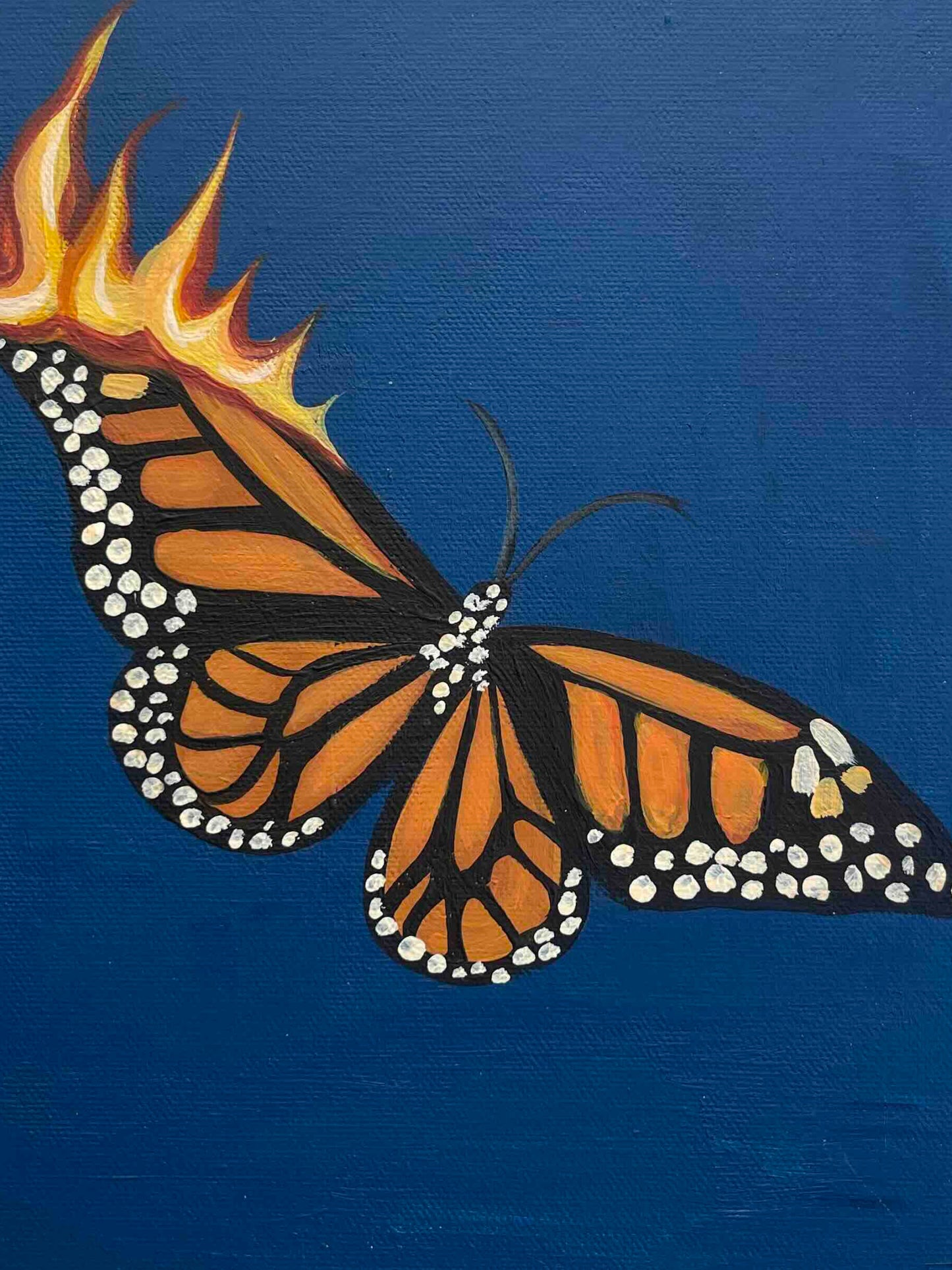 Mini Butterfly on Fire Study 8"x10" Original Painting